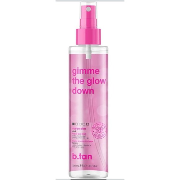b.tan Gimme The Glow Down Facial Tan Mist 3.4oz 100ml Rosewater Self-Tanner NEW - Picture 4 of 4